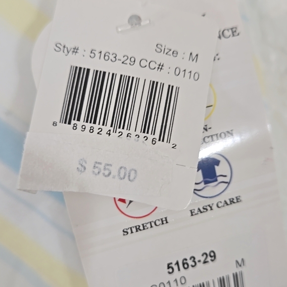 *NWT* PEBBLE BEACH Pale Turquoise/Yellow/White Stripes Skort w/Pockets, size M - Picture 6 of 7